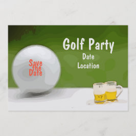 Invitación Golf Salva la fecha para fiesta con cerveza en el