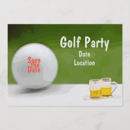 Invitación Golf Salva la fecha para la fiesta con cerveza en 