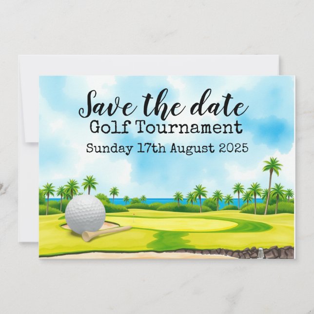 Invitación Golf Salvar el torneo de golf de fecha (Anverso)