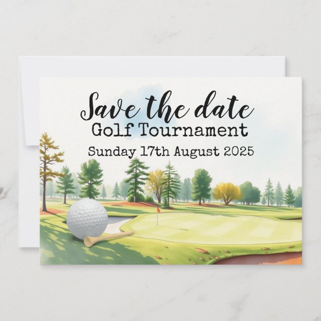 Invitación Golf Salvar el torneo de golf de fecha (Anverso)