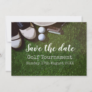 Invitación Golf Salvar el Torneo de Golf de fecha en verde