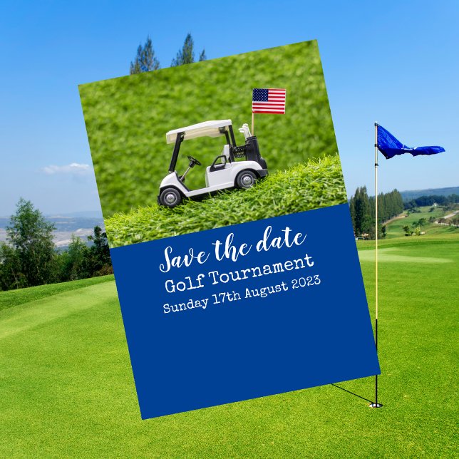 Invitación Golf Salvar Fecha con Bandera de América (Subido por el creador)