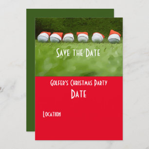 Invitación Golf Save the Date Navidades Fiesta Balón de golf 