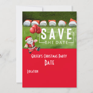 Invitación Golf Save the Date Navidades Fiesta Balón de golf 