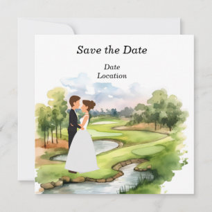Invitación Golf Save the Date Wedding Party