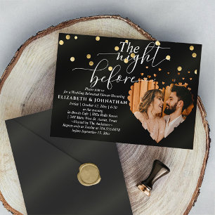 Invitación Golf Sparkly Ensayo Cena Noche Antes