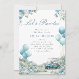 Invitación Golf Vamos a Par-tee Azul Baby Shower