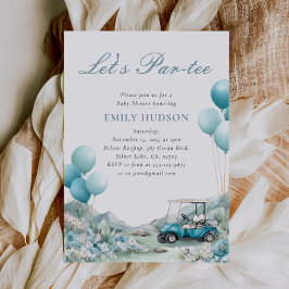 Invitación Golf Vamos a Par-tee Azul Baby Shower