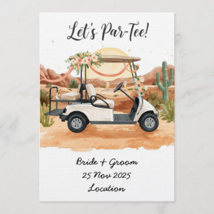 Invitación ¡Golf Vamos a Par-Tee! Boda de Golf en Arizona