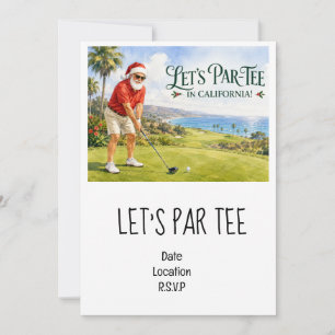 Invitación Golf Vamos Par tee fiesta de Navidad California
