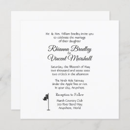 Invitación Golf Wedding Theme White Invitations