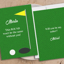 Invitación Golf Will You Be My Usher Proposal Cards