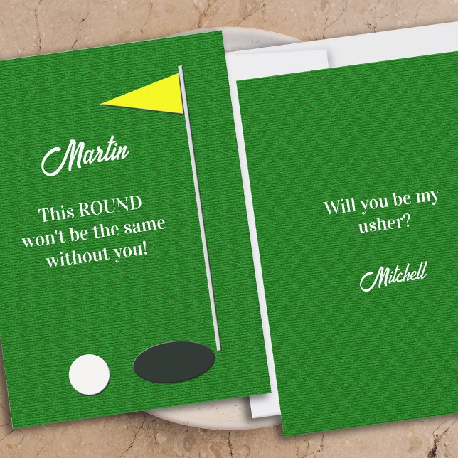 Invitación Golf Will You Be My Usher Proposal Cards (Subido por el creador)