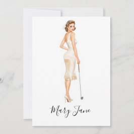 Invitación Golf Woman golfer on golf course Bridal 