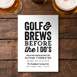 Invitación Golf y cerveza antes de la simple fiesta de solter
