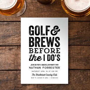 Invitación Golf y cerveza antes de la simple fiesta de solter