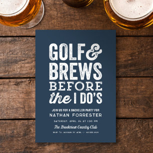 Invitación Golf y cervezas antes de la despedida de soltero e