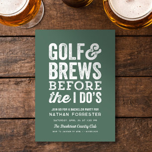 Invitación Golf y cervezas antes de la fiesta de soltero verd