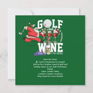 Invitación Golf y vino por eso estoy aquí para Navidades