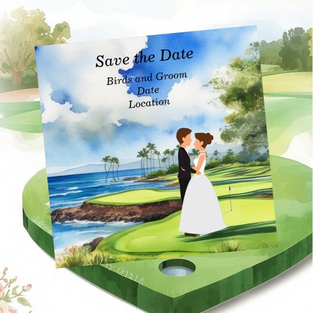 Invitación Golfeando la fecha de la boda para salvarla (Subido por el creador)