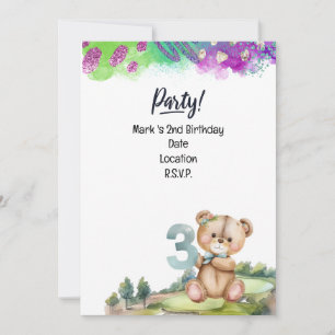 Invitación Golfer 3er cumpleaños salva al chico de la fecha