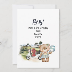 Invitación Golfer 5º cumpleaños Chica fecha para guardar