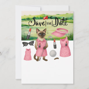 Invitación Golfer Cat Brie Bachelorette Party