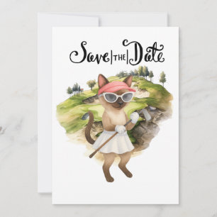 Invitación Golfer Cat Brie Bachelorette Party