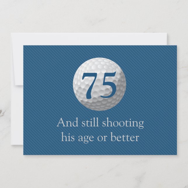 Invitación Golfer Golf Blue 75th Birthday Invitation (Anverso)