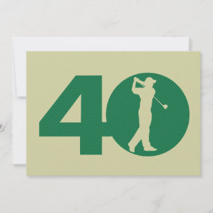 Invitación Golfer Golf Green Tan 40th Birthday Invitation