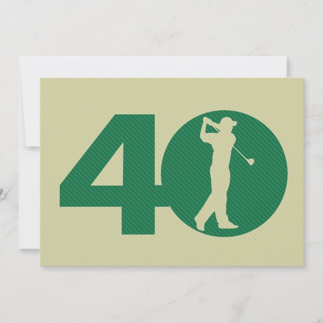 Invitación Golfer Golf Green Tan 40th Birthday Invitation (Anverso)