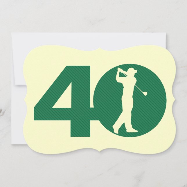 Invitación Golfer Golf Green tan 40th Birthday Invitation (Anverso)
