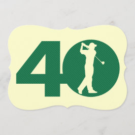 Invitación Golfer Golf Green tan 40th Birthday Invitation