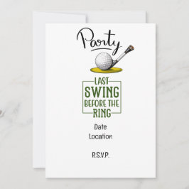 Invitación Golfer la última balancín antes del Partido Bachel