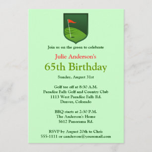 Invitación Golfing del cumpleaños del golf del