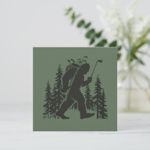 Invitación Golfista Bigfoot Árbol Divertido Sasquatch Golf Go