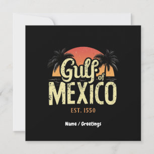 Invitación Golfo de México oeste. Vintage Retro Beach 1550