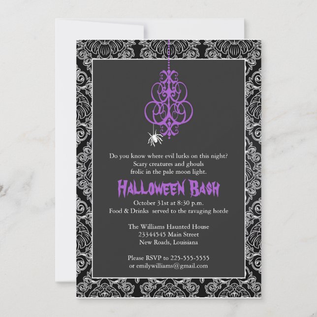 Invitación Golpe fantasmagórico de Halloween (Anverso)