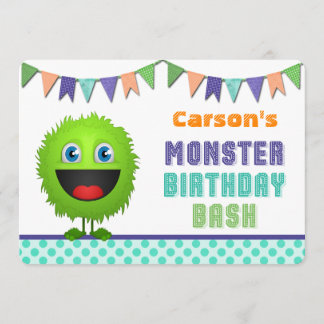 Invitación Golpe lindo del cumpleaños del monstruo