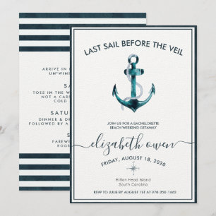 Invitación Golpe nupcial del fin de semana de la playa de