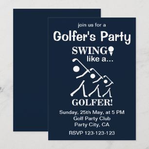 Invitación Golpea como un golfista Fiesta de Golf