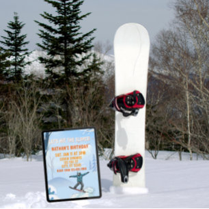 Invitación Golpea las pistas, Cumpleaños del chico de snowboa