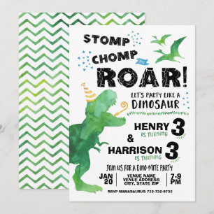 Invitación Golpea Masticar Rugido Fiesta Cumpleaños Hermano D
