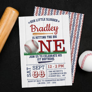 Invitación Golpear al Gran Béisbol el primer cumpleaños