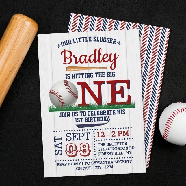 Invitación Golpear al Gran Béisbol el primer cumpleaños (Subido por el creador)