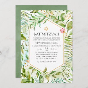 Invitación Goma de cristal geométrico Bat Mitzvah