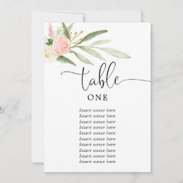 Invitación Goma rosa elegante oro números de tabla de 5"x7"