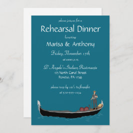 Invitación Gondola de Venecia con la cena de ensayo Gondolier