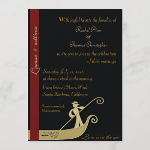 Invitación Góndola - el amor está en el aire