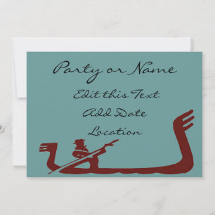 Invitación Gondola Frame Blue Brown